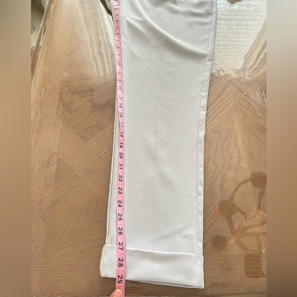 Joie Women’s Light Grey Ankle Casual Pants Size 10 Mid Rise Pleated Cuffed Hem - Picture 9 of 15